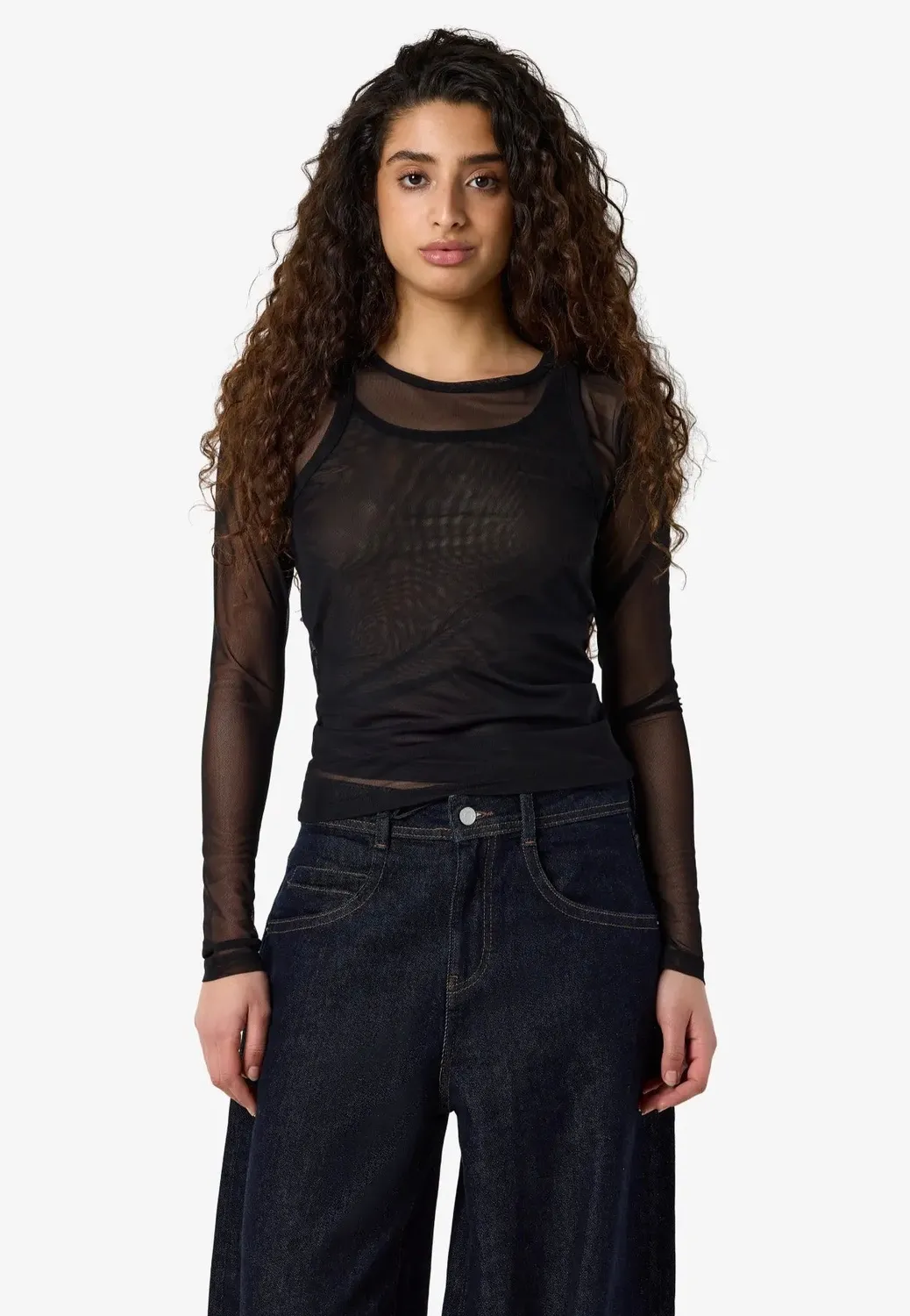 Impericon Judith Doublelayer Mesh Oberteil Schwarz