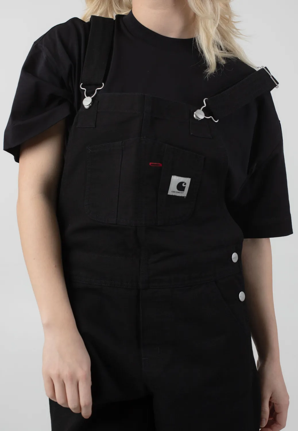 Impericon W' Bib Straight Rinsed Black Latzhose Denim