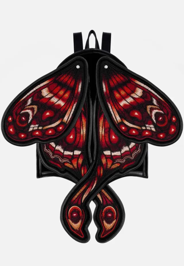 Impericon Crimson Moth Black Rucksack Samt Gothic Onesize