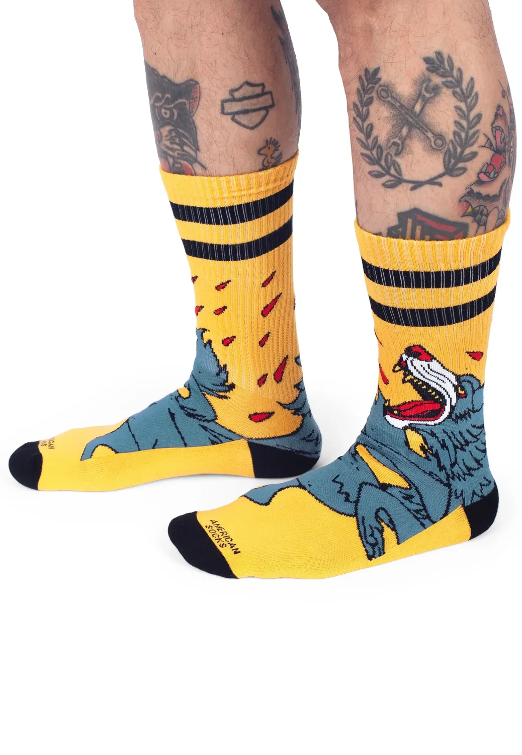 Impericon Wolfpack Mid High Socken gelb Onesize vegan