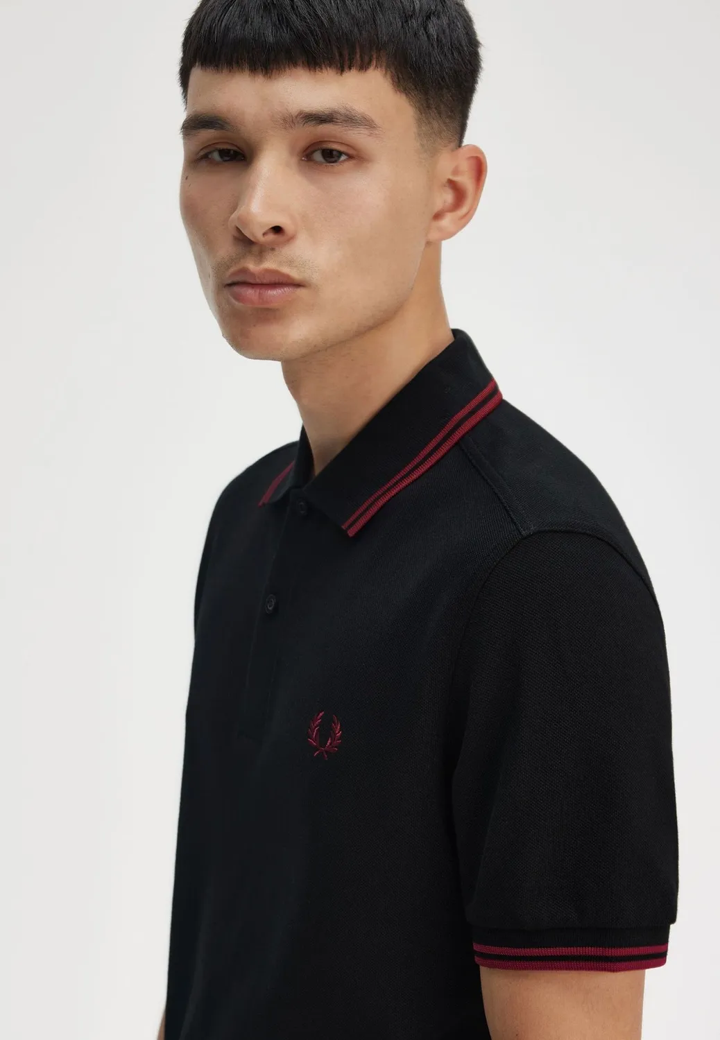 Impericon Twin Tipped Black Burnt Red Polo Baumwolle