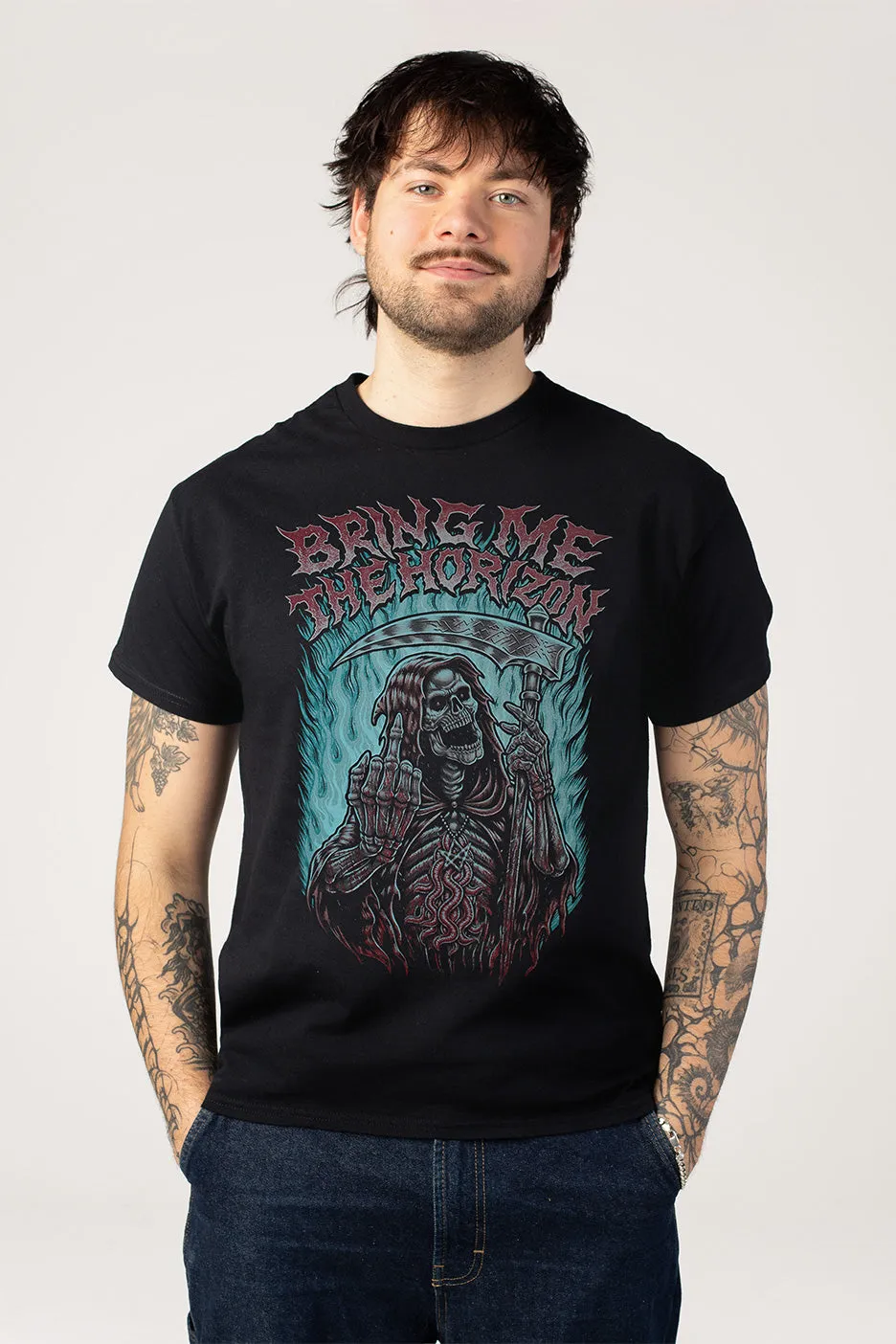 Middle Finger Reaper T-Shirt schwarz Gr. S-XXL