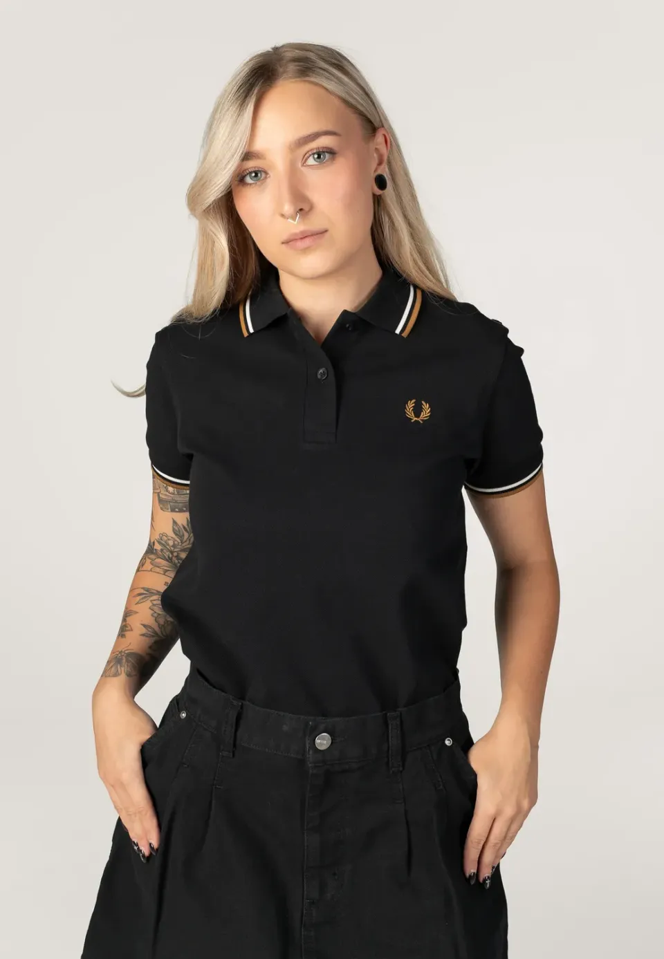 Impericon Twin Tipped BlackEcru Polo Baumwolle