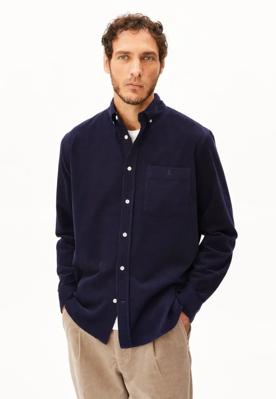 Impericon Corduroy Tinted Navy Hemd navy Baumwolle