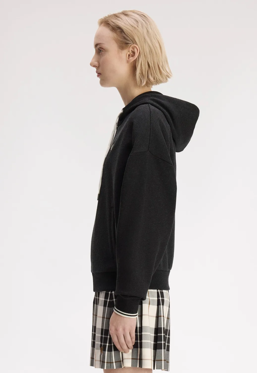 Impericon Hooded Zip-Through Zipper Charcoal Marl