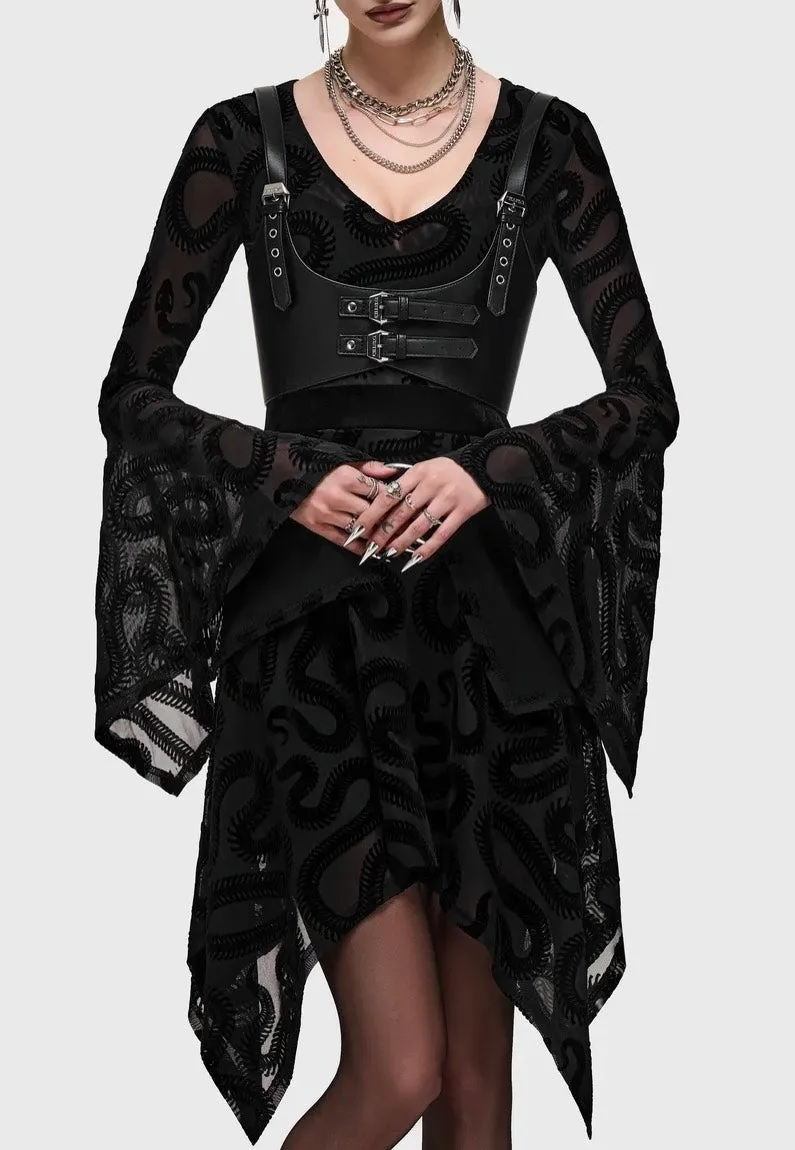 Impericon Serpentes Mini Black Kleid Mesh schwarz