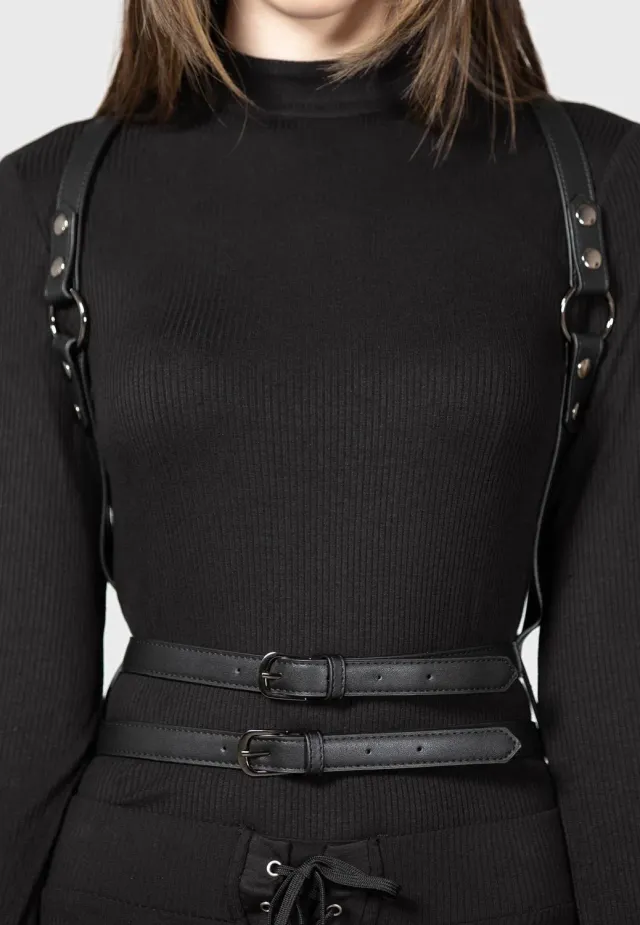 Impericon Wanda Harnisch schwarz Kunstleder Gothic