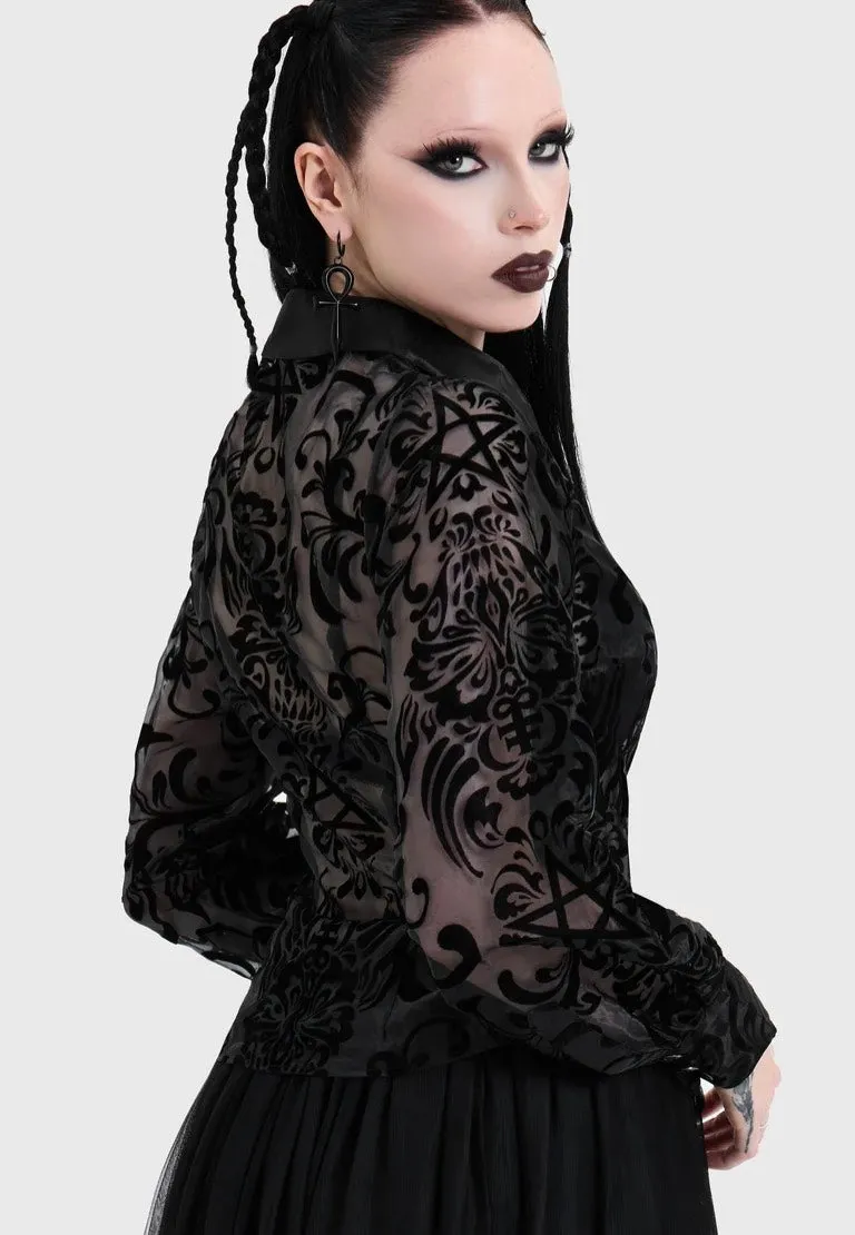 Impericon Bloodlust Organza Black Hemd schwarz Mesh