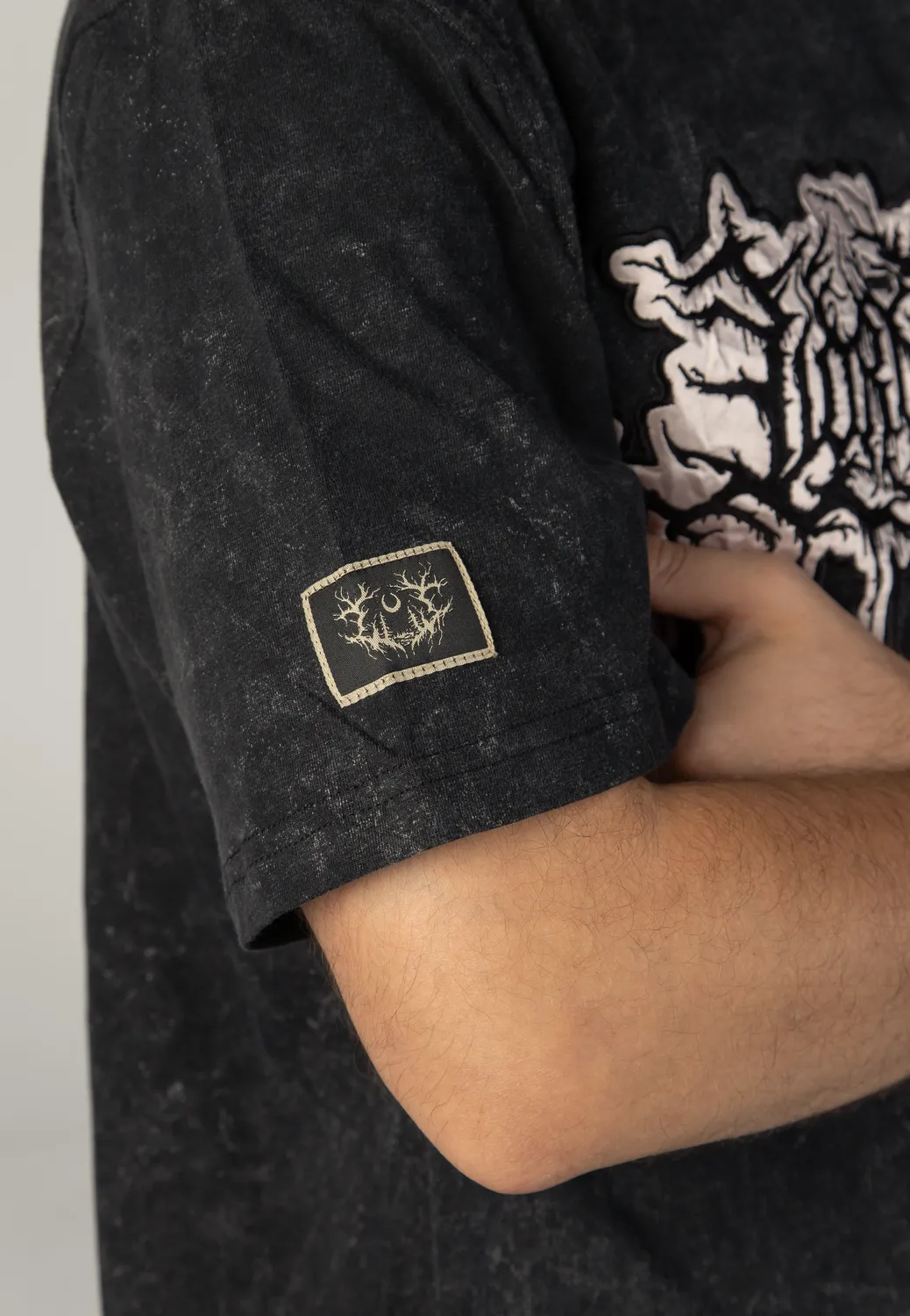 Impericon Logo Acid Wash Premium T-Shirt schwarz