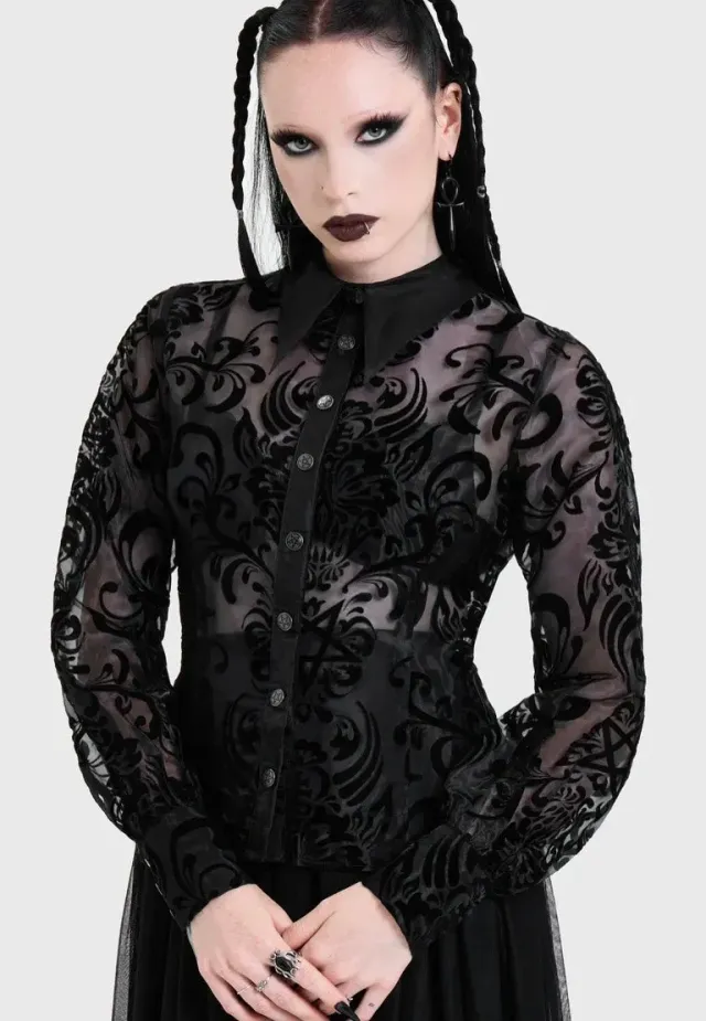 Impericon Bloodlust Organza Black Hemd schwarz Mesh