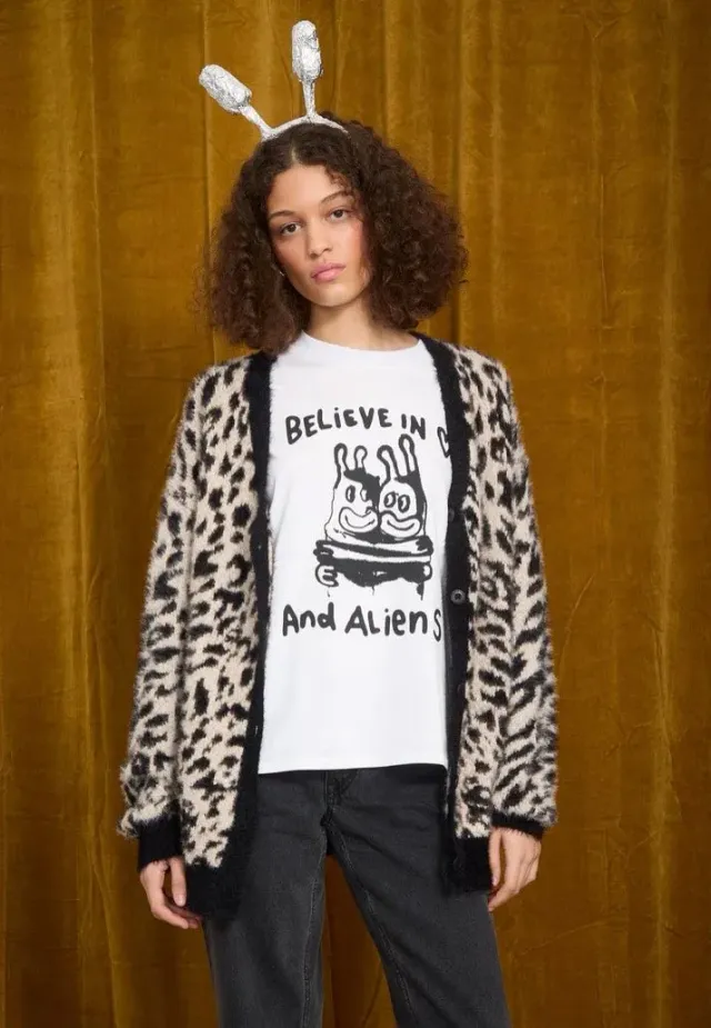 Impericon Tigardi Animal Print Cardigan braun