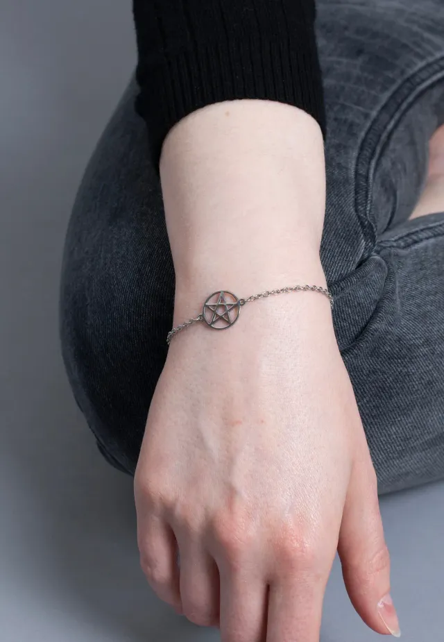 Impericon Pentagramm Silver Armband Onesize Metal