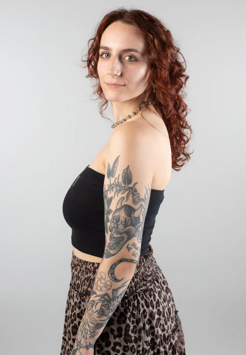 Impericon Brandon Bandeau Oberteil black bright white