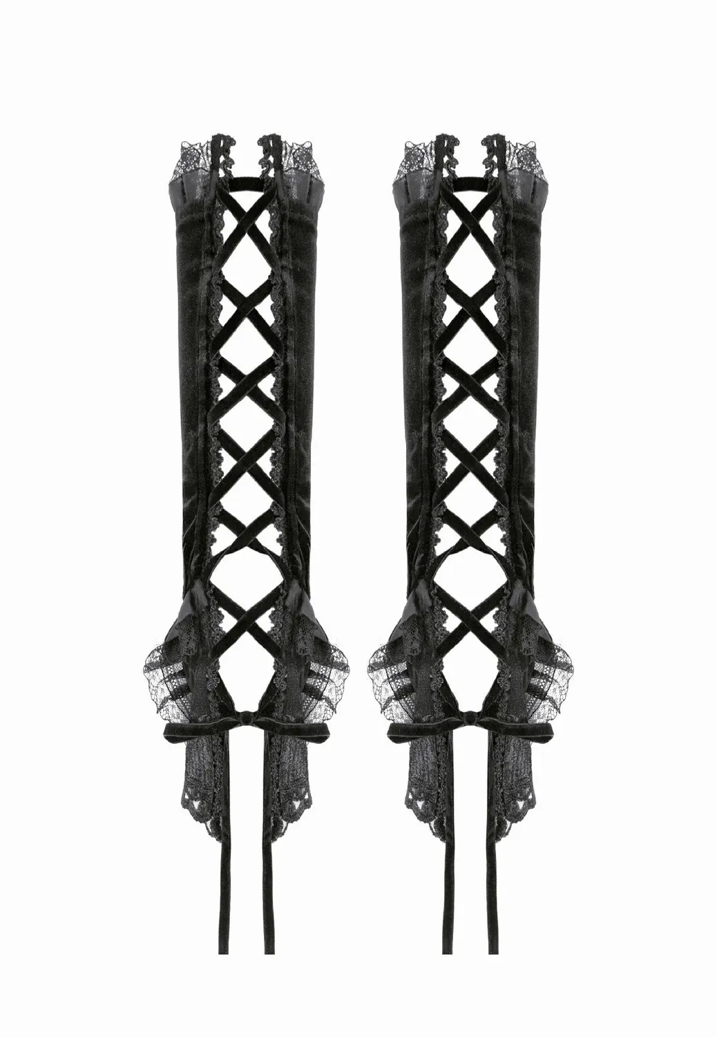 Impericon Gothic Romantic Velvet Handstulpen schwarz