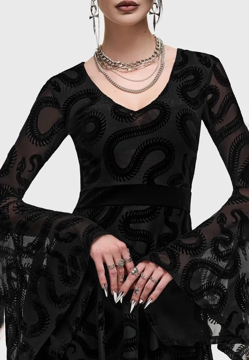 Impericon Serpentes Mini Black Kleid Mesh schwarz