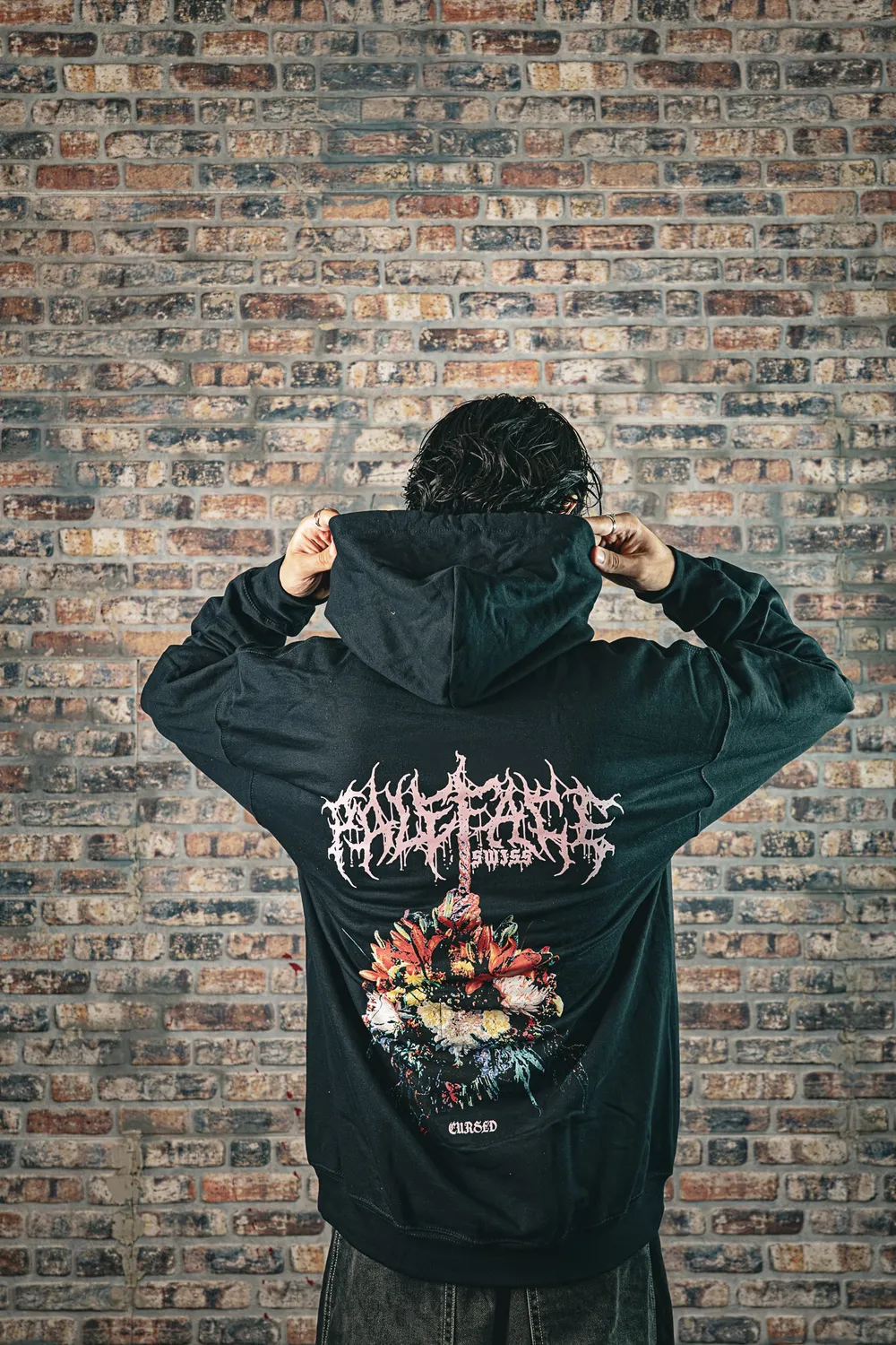 Paleface Swiss Bouquet Hoodie bestickt schwarz Heavyweight