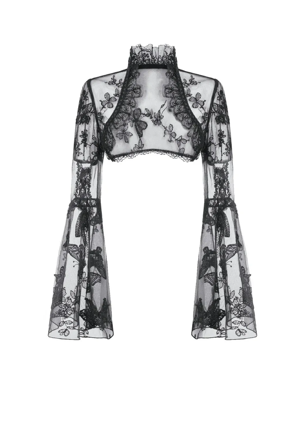 Impericon Gothic Ruffled Butterfly Bolero schwarz Spitze S-XXL