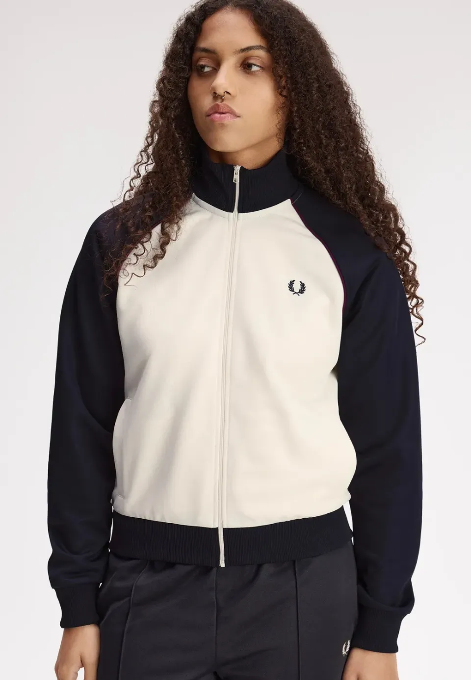 Impericon Colour Block Track Ecru Trainingsjacke beige