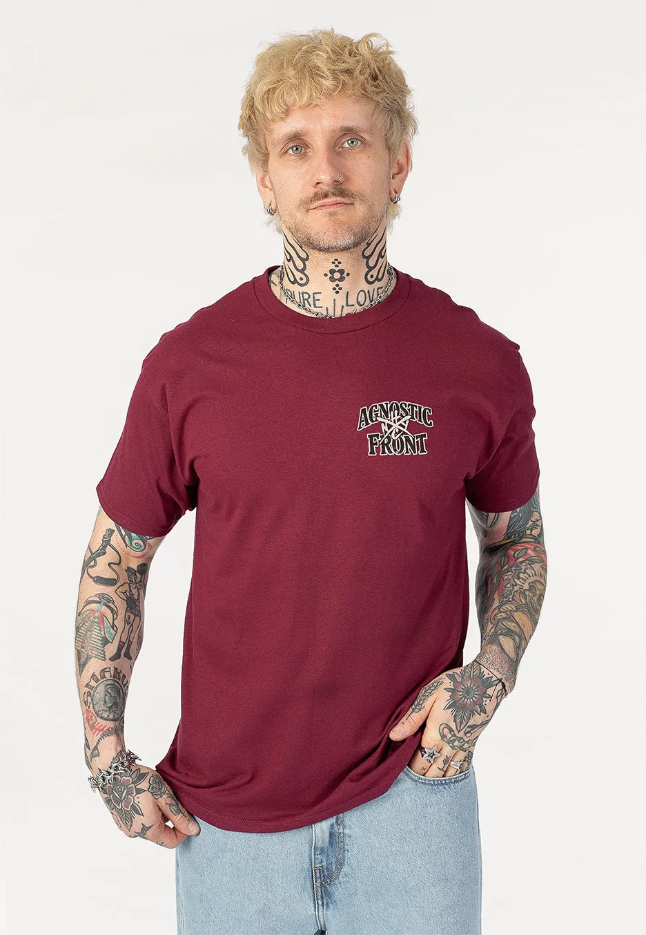 Impericon Combat Core Burgundy T-Shirt Bordeaux Unisex