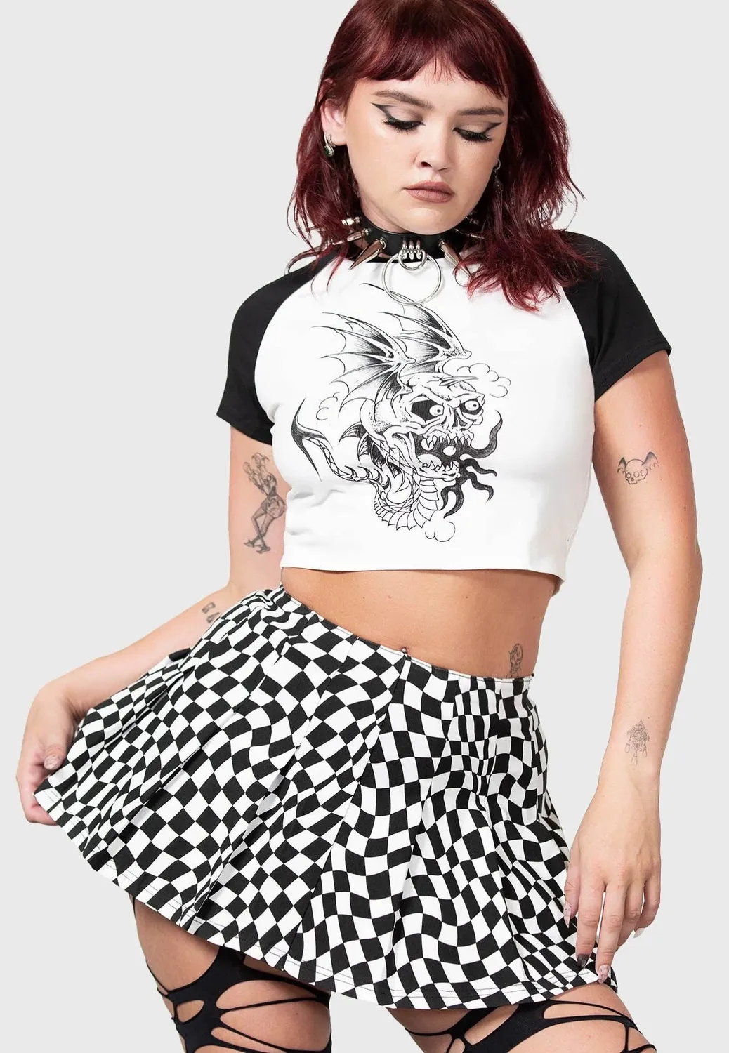 Impericon Punk/Wave Shrunken Oberteil schwarz Jersey