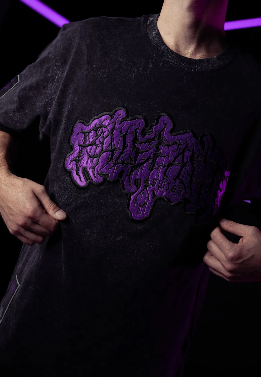Impericon Logo Acid Wash Premium T-Shirt schwarz